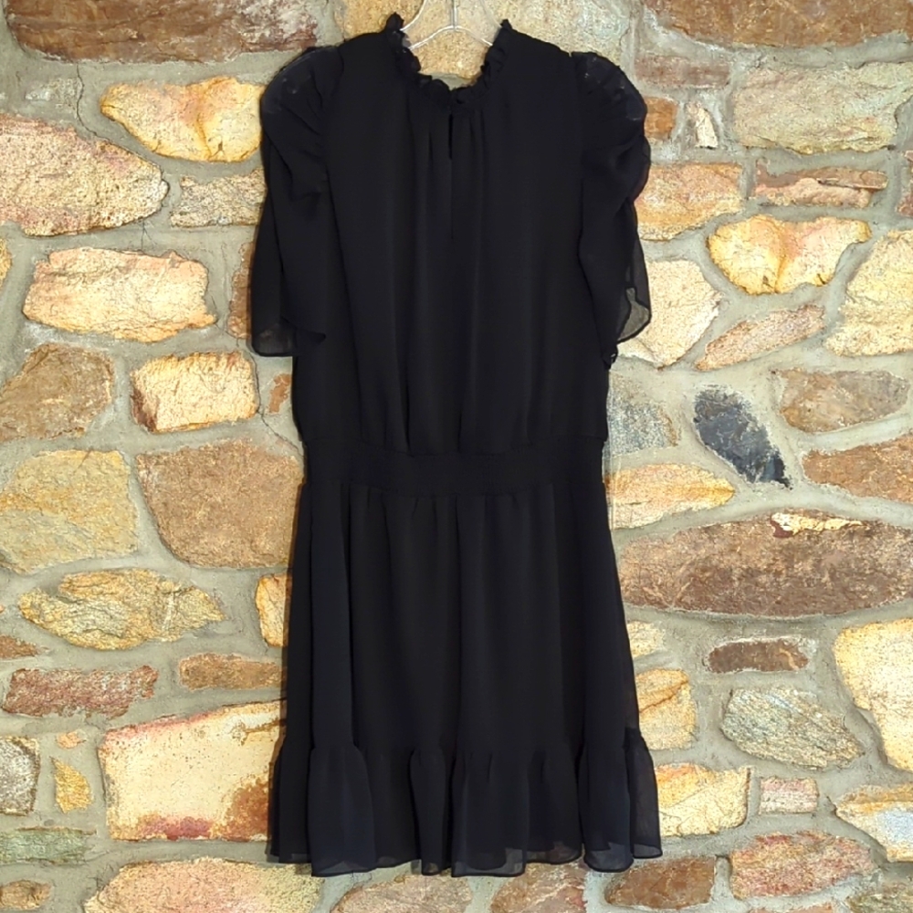 MSK Black Ruffle Trim Dress